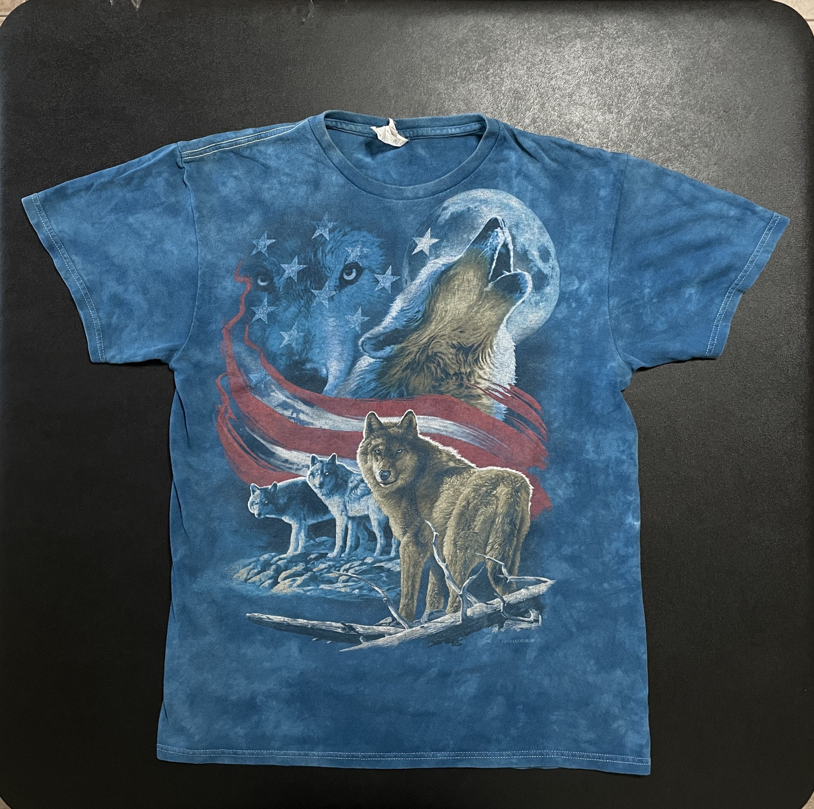 Liquid Blue Liquid Blue USA Flag Wolf Tie Dye Shirt Medium Size US M / EU 48-50 / 2 - 1 Thumbnail