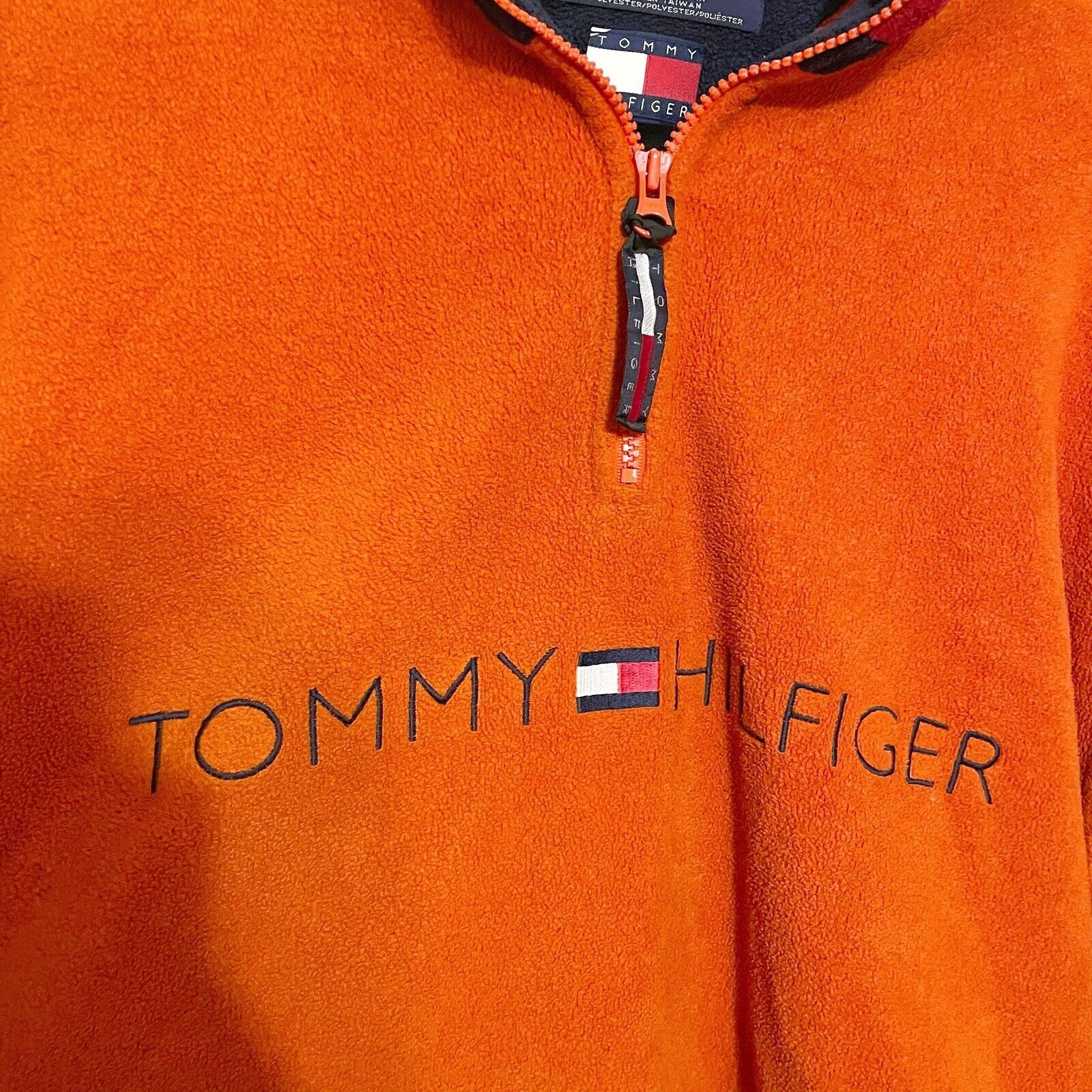 Tommy Hilfiger Vintage y2k Tommy Hilfiger Fleece Pullover Orange Men’s Med Size US M / EU 48-50 / 2 - 2 Thumbnail