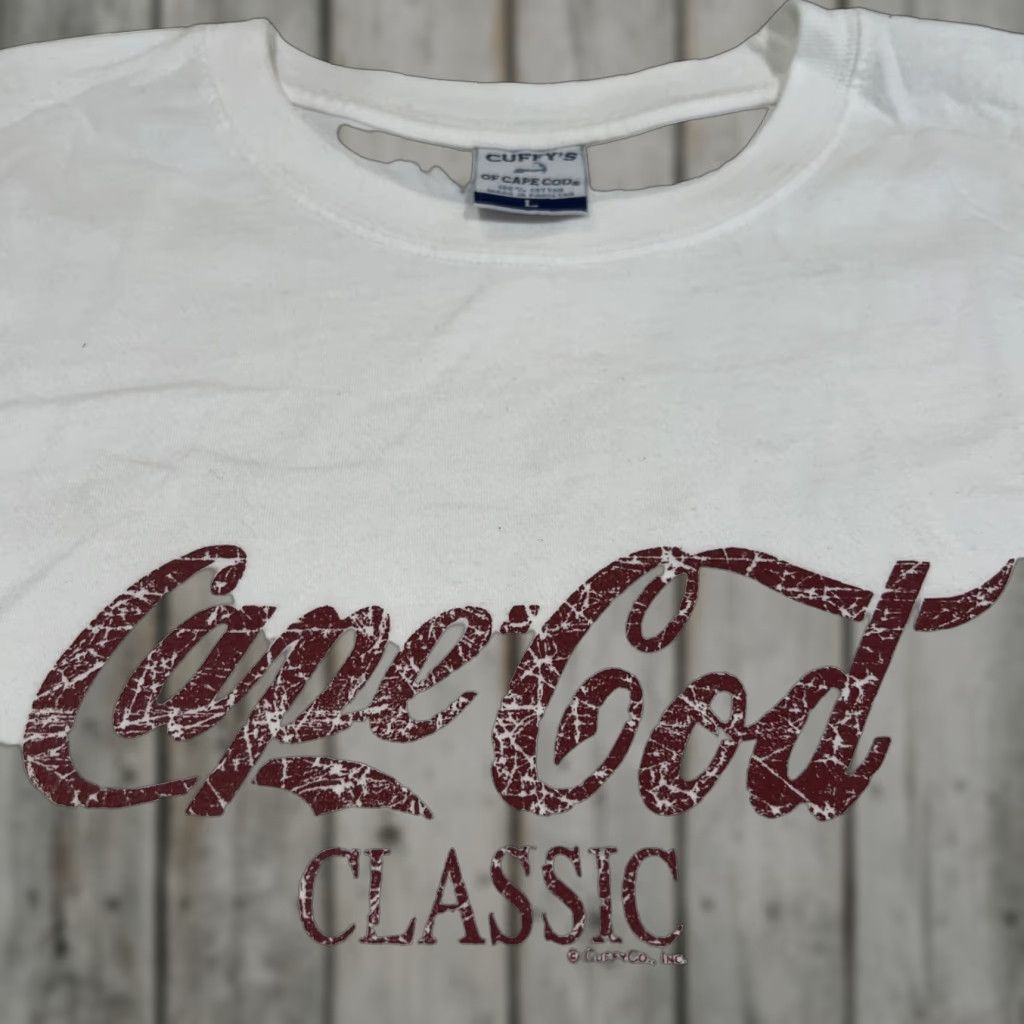 Vintage VINTAGE Cape Cod Classic Cuffy’s T Shirt Large Coca Cola Script White Red Cotton Size US L / EU 52-54 / 3 - 1 Thumbnail