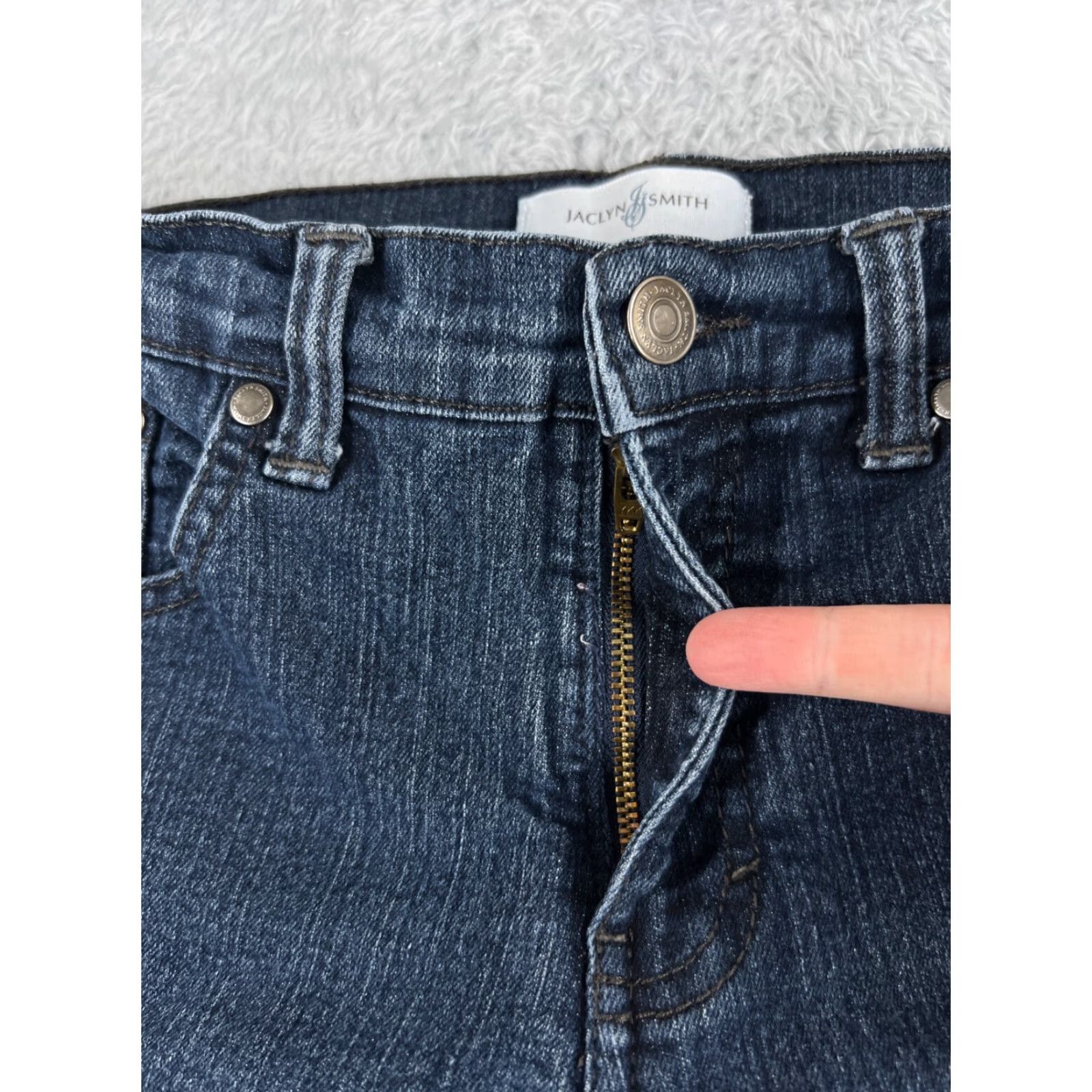 Vintage Jaclyn Smith Jeans Womens 6 Blue Denim Flared Mid Rise 27x27 Dark Wash Cowboy Southwestern American Designer Womens Size 28" / US 6 / IT 42 - 5 Thumbnail