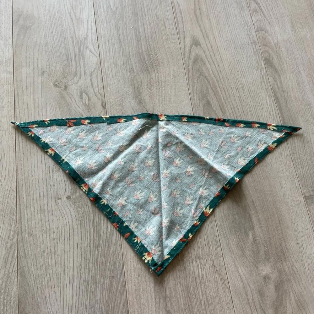 Designer Green Floral Dog Bandana Size ONE SIZE - 4 Thumbnail