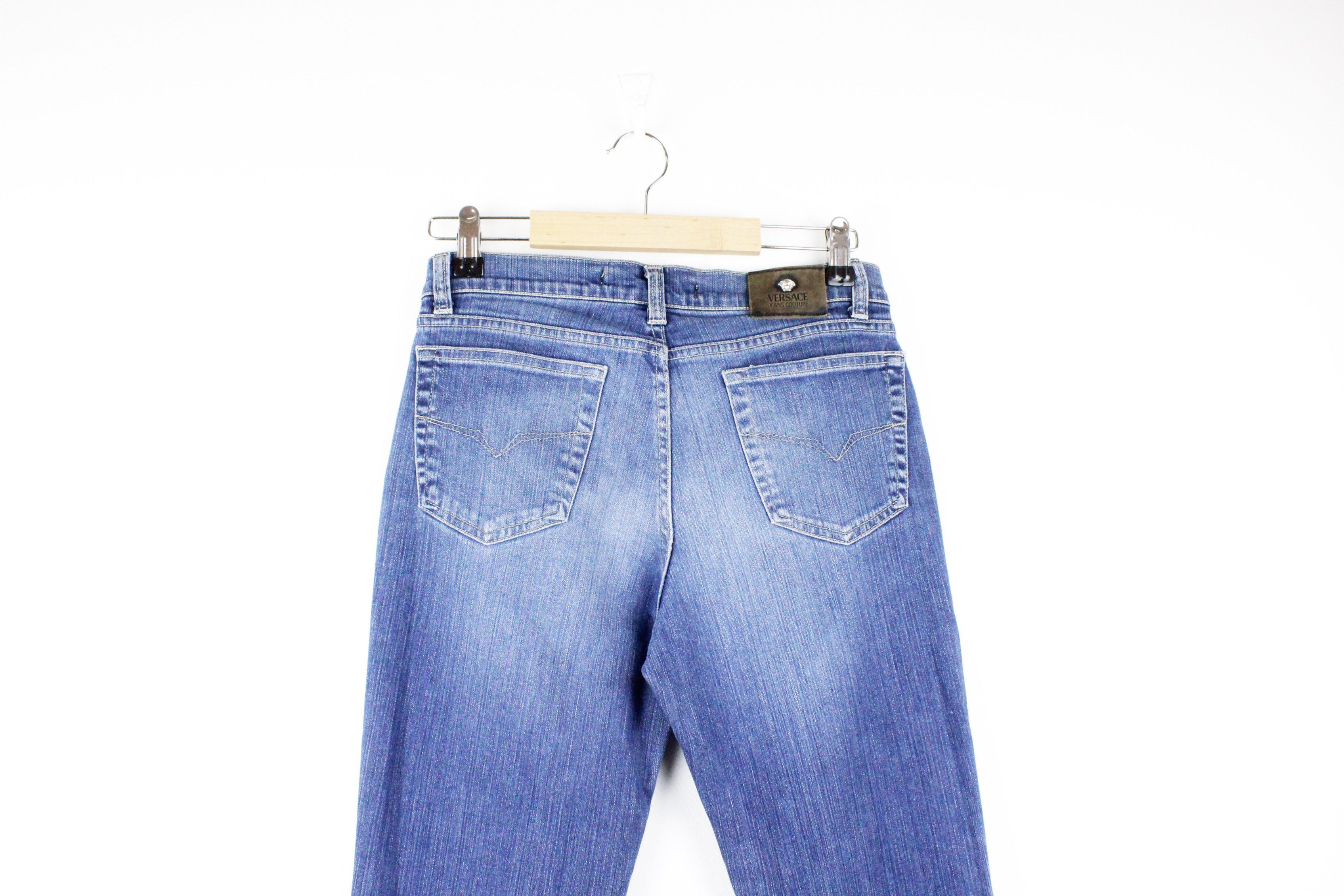 Versace × Versace Jeans Couture × Vintage Vintage Versace Jeans Couture Low Waist & Flared Jeans Size 28" / US 6 / IT 42 - 9 Thumbnail