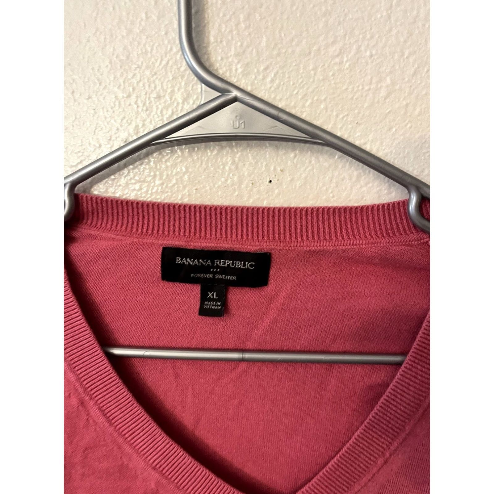Banana Republic Banana Republic forever sweater womens XL Pink cotton blend classic V-Neck Pullover Knit Long Sleeve Size XL / US 12-14 / IT 48-50 - 2 Thumbnail