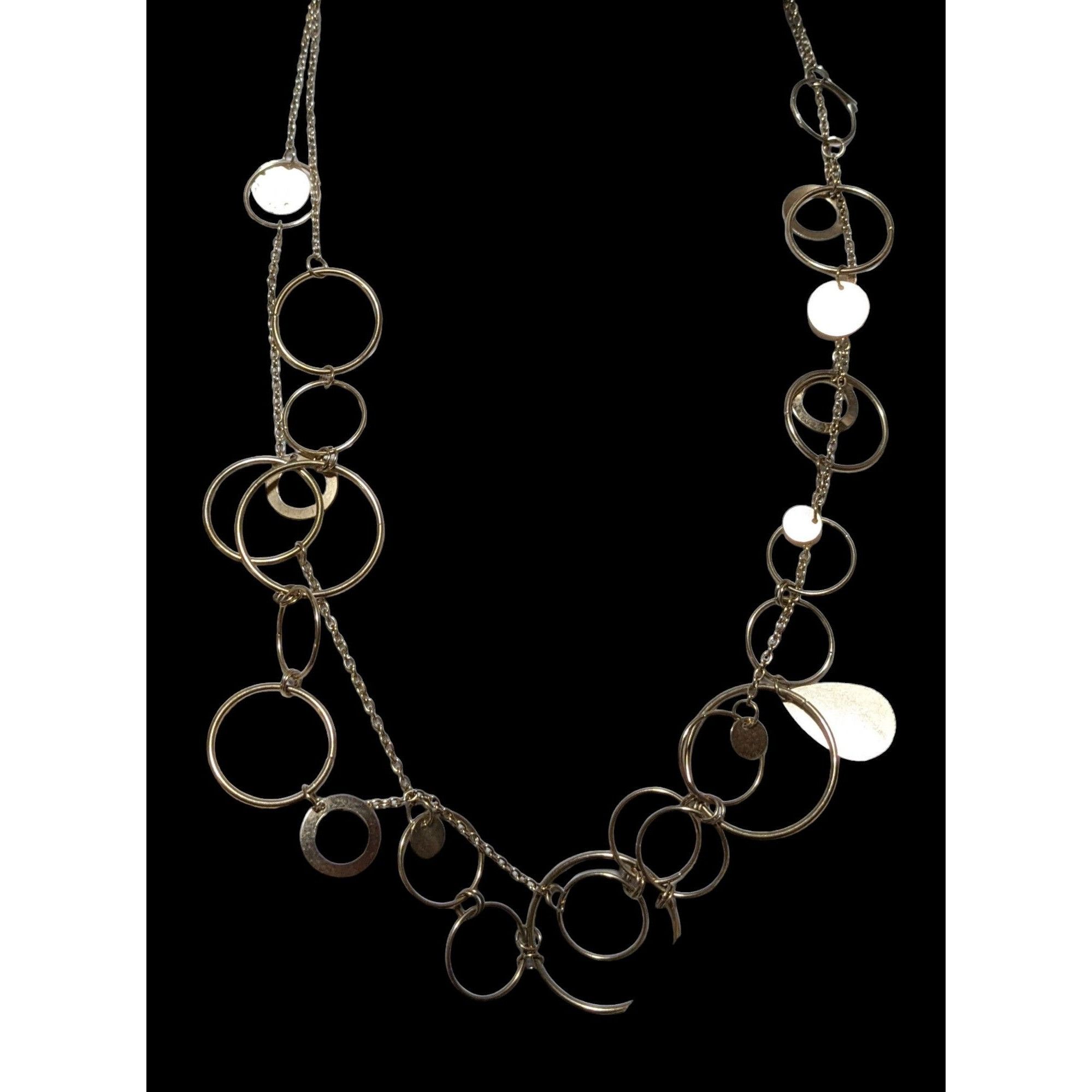 Other Retro Mod Gold Chain Hoop And Charm Necklace Size ONE SIZE - 1 Thumbnail