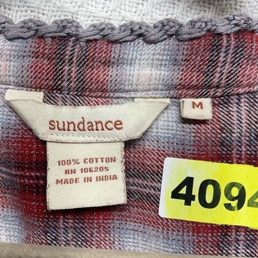 Other Sundance Lace Sequin Trim Flannel Baby Doll Blouse Women M Size M / US 6-8 / IT 42-44 - 2 Thumbnail