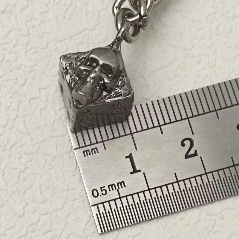 Jean × Vintage Punk Black Gun Plated Dice Skull Jeans Chain Accessories Size ONE SIZE - 10 Thumbnail