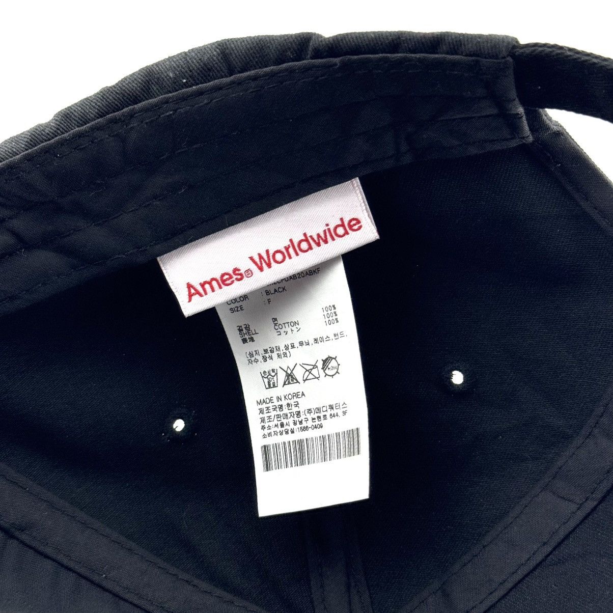 Vintage Ames Worldwide Logo Unstructured Cap Black Streetwear Hat Size ONE SIZE - 4 Thumbnail