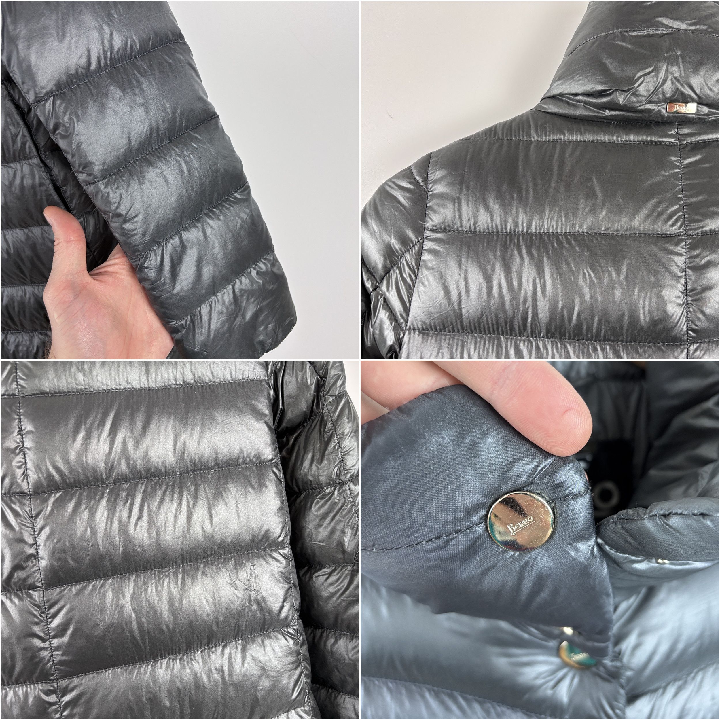 Herno Womens HERNO Lightweight Down Puffer Jacket Gray Size 38 Size XS / US 0-2 / IT 36-38 - 5 Thumbnail