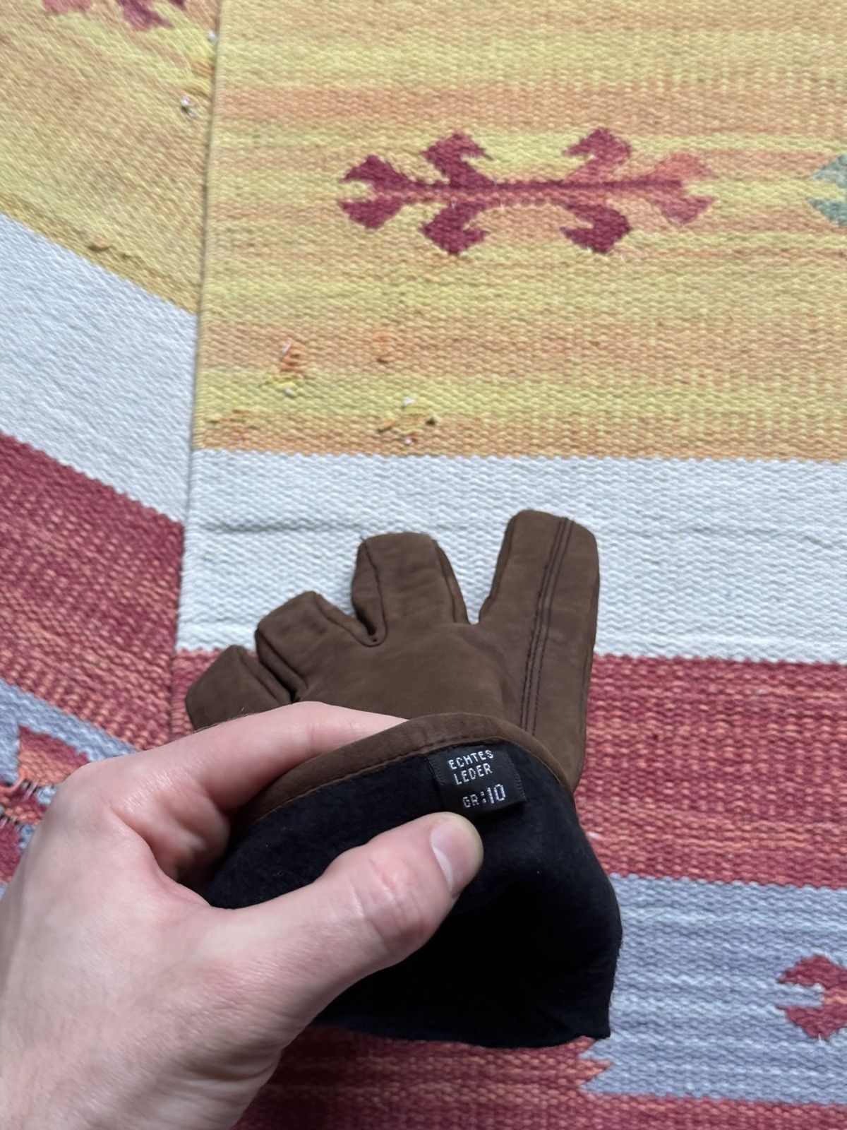Genuine Leather Vintage 00’s Genuine Leather Brown Gloves Size ONE SIZE - 6 Thumbnail