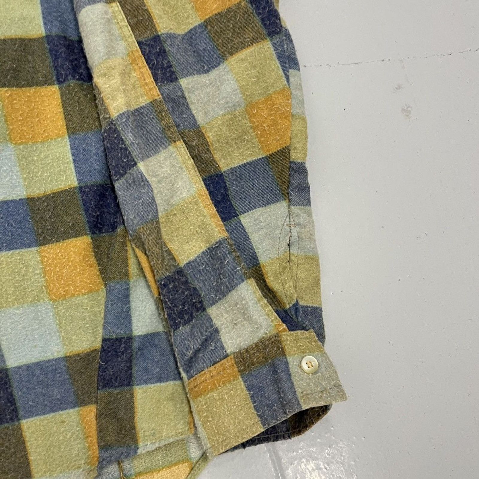 Other Vintage 70s Ironwear Blue/Yellow Check Cotton Flannel Size US XL / EU 56 / 4 - 2 Thumbnail