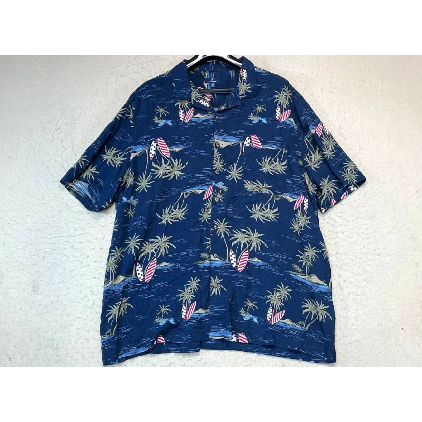 George George Hawaiian Shirt Men's 3XL Blue Beach Short Sleeve Button-Up Shirt Size US XXL / EU 58 / 5 - 2 Thumbnail