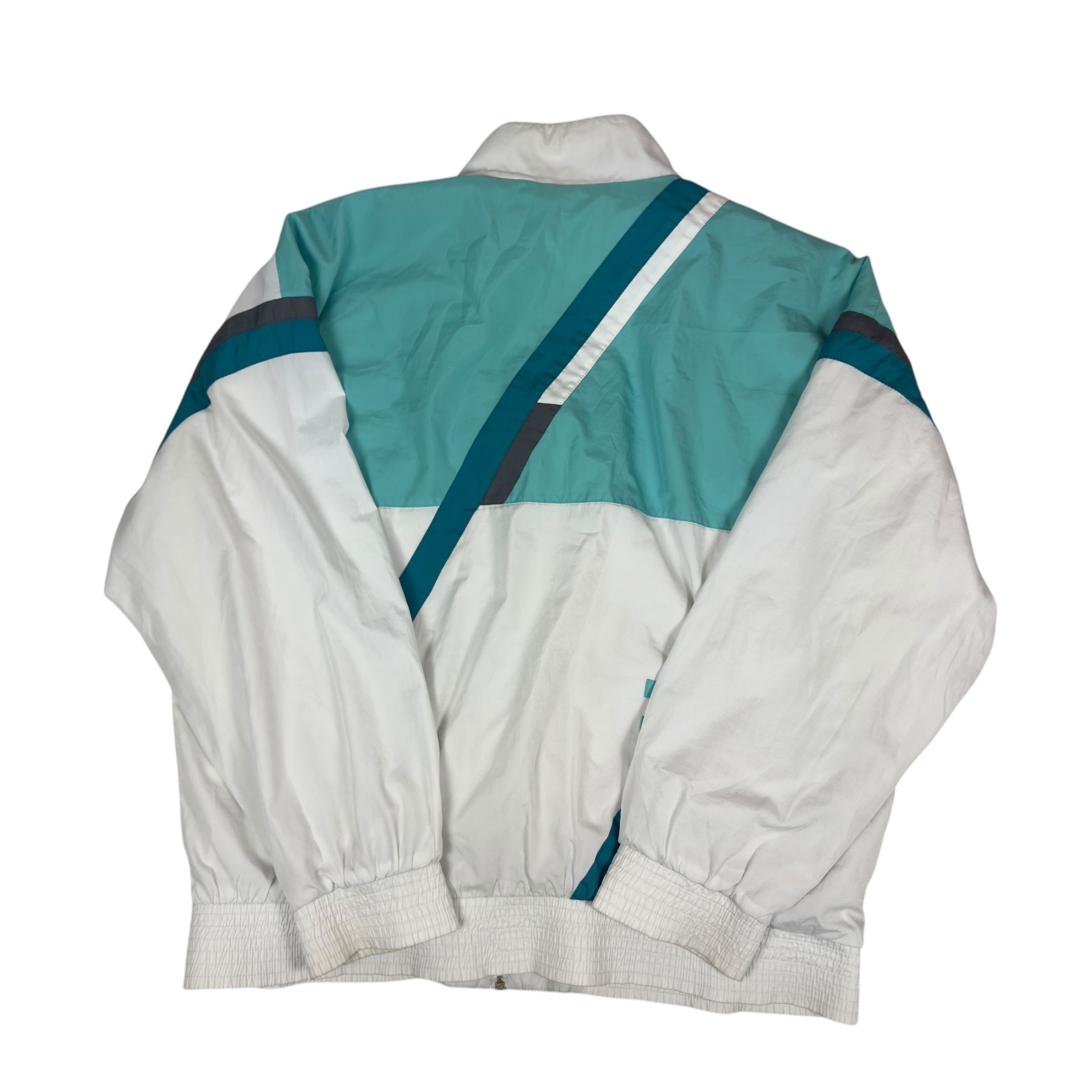 Adidas × Vintage Adidas Trefoil Men White Aqua Long Sleeve Full Zip Jacket XL Size US XL / EU 56 / 4 - 6 Thumbnail