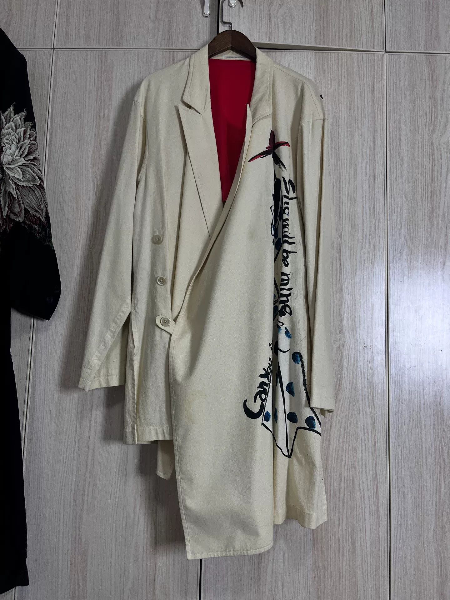 Yohji Yamamoto Yohji Yamamoto Asymmetrical Hand-Painted Coat Size M / US 6-8 / IT 42-44 - 1 Thumbnail