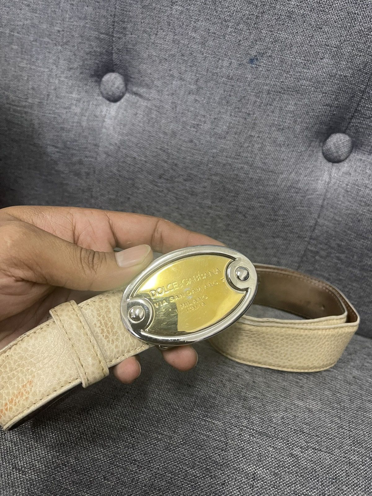 Dolce & Gabbana Spiral Leather Belt