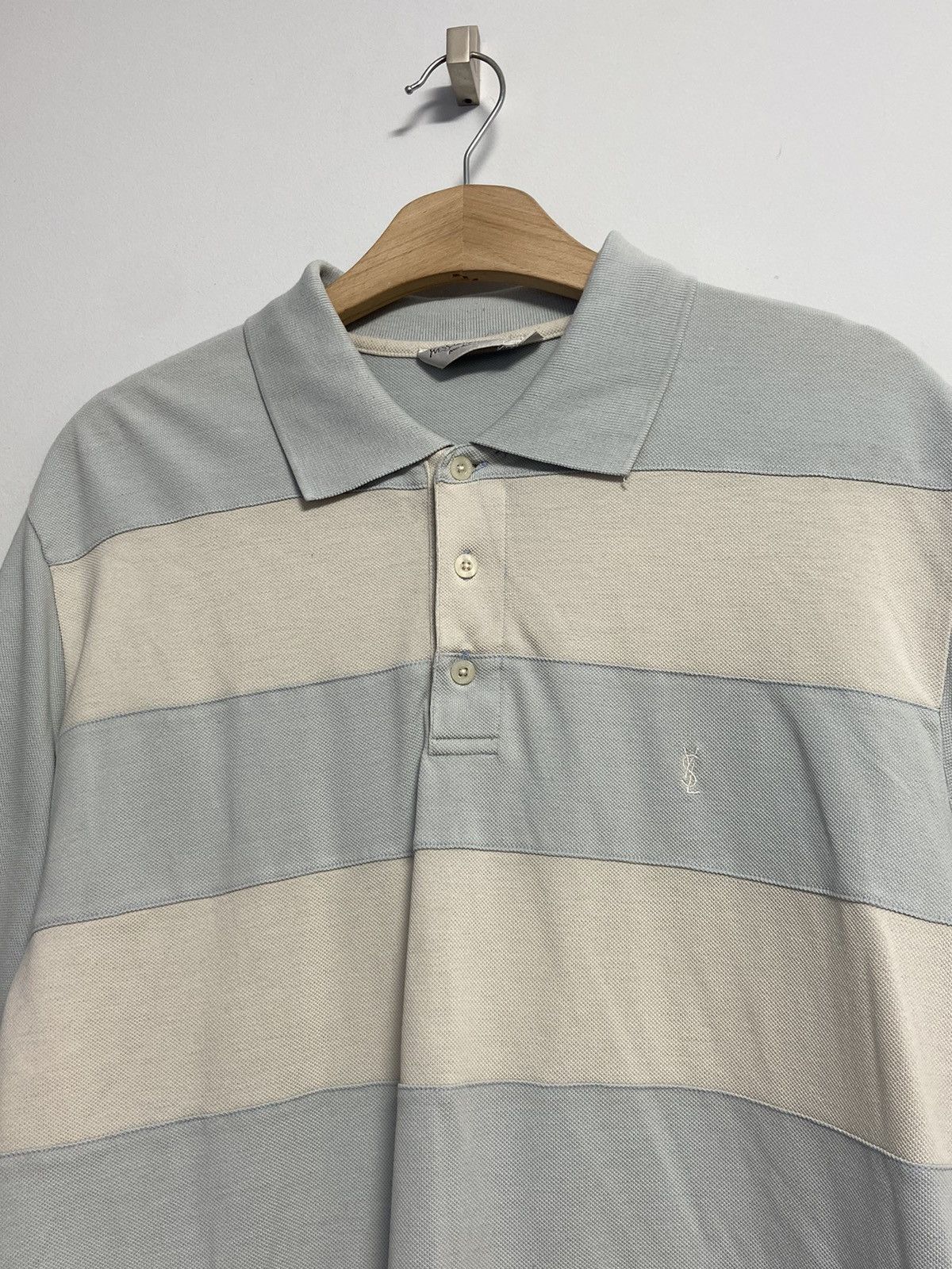 Yves Saint Laurent YSL Yves Saint Laurent polos white with blue Size US XL / EU 56 / 4 - 8 Thumbnail