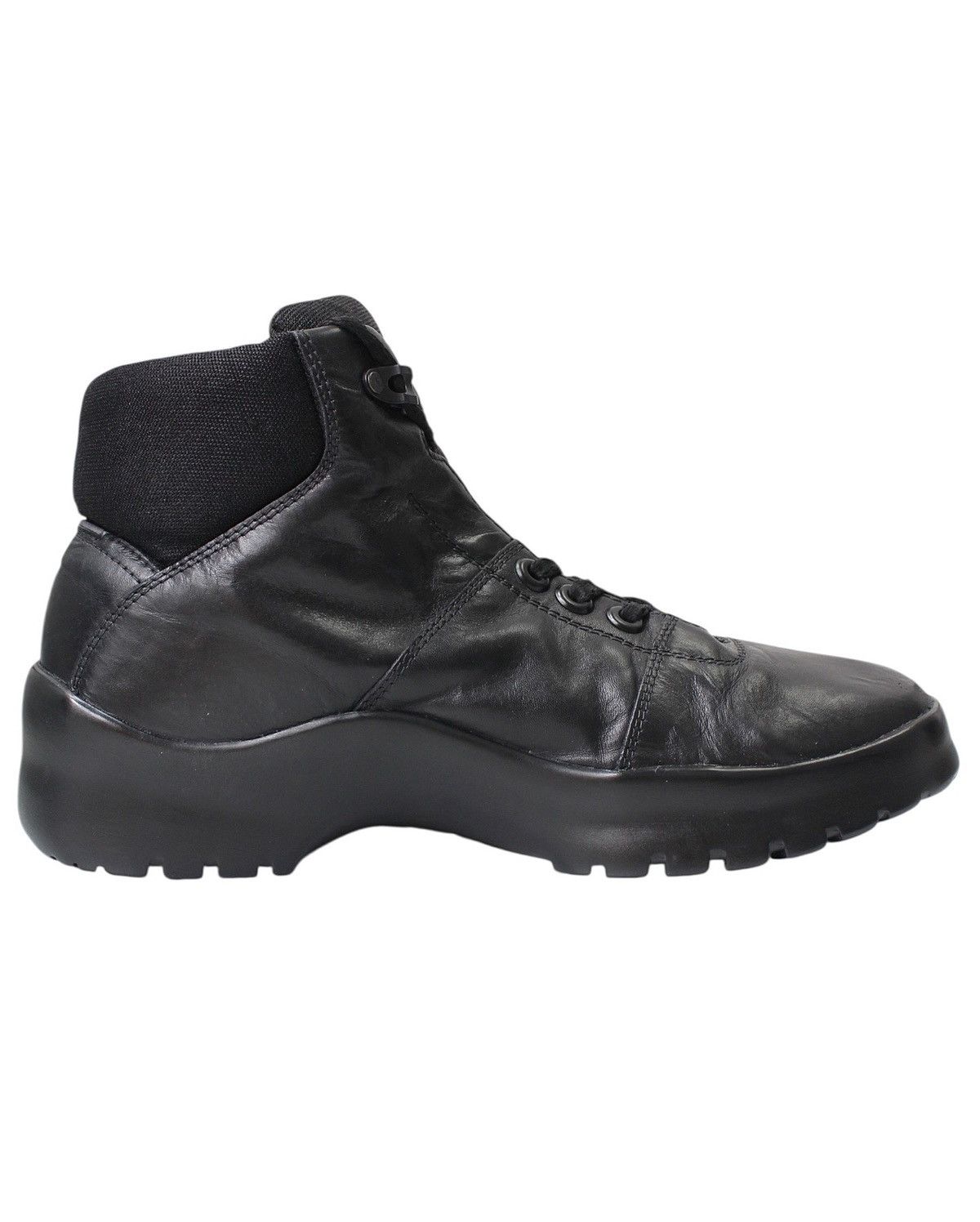 Hugo Boss 2000S HUGO BOSS SPORT BLACK LEATHER COMBAT BOOTS Size US 10 / EU 43 - 4 Thumbnail