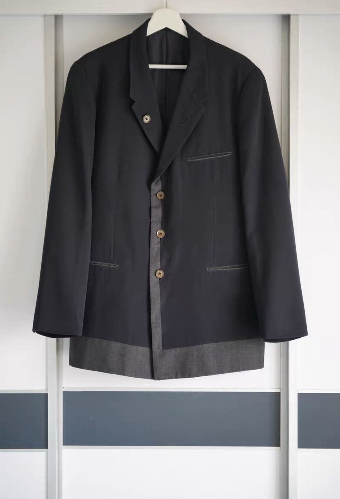 Yohji Yamamoto Yohji Yamamoto 01aw Mafia Cashmere Panel Blazer K4 Size US L / EU 52-54 / 3 - 1 Thumbnail