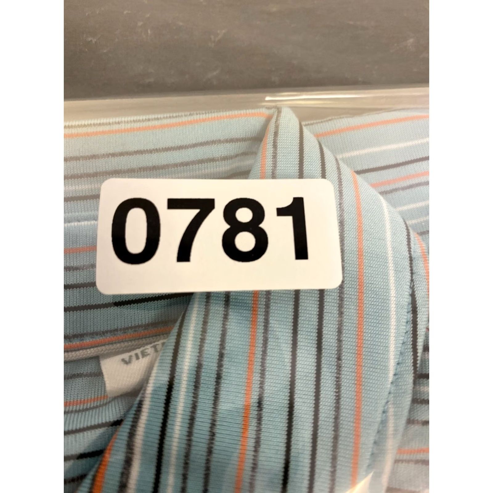 Vintage TPC Summer Comfort Golf Shirt Polo Men’s Blue Pink White Striped Short Sleeve Moisture Wicking Lightweight Stretch Breathable Collared - 0781 Size US L / EU 52-54 / 3 - 8 Thumbnail