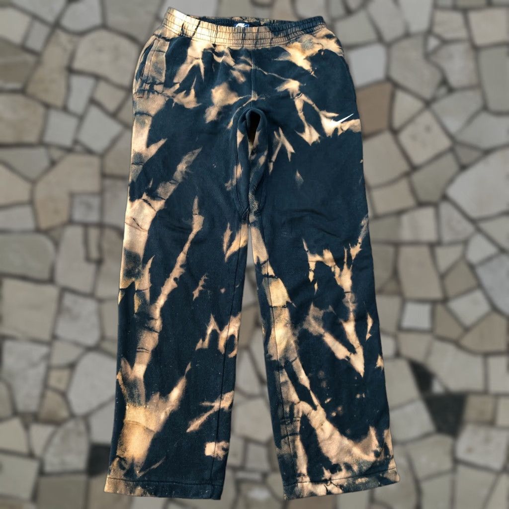 Nike Nike Sweatpants Men Black S Tie Dye Drawstring Relaxed Pockets 90s Sports Logo Pants Size US 29 - 1 Thumbnail