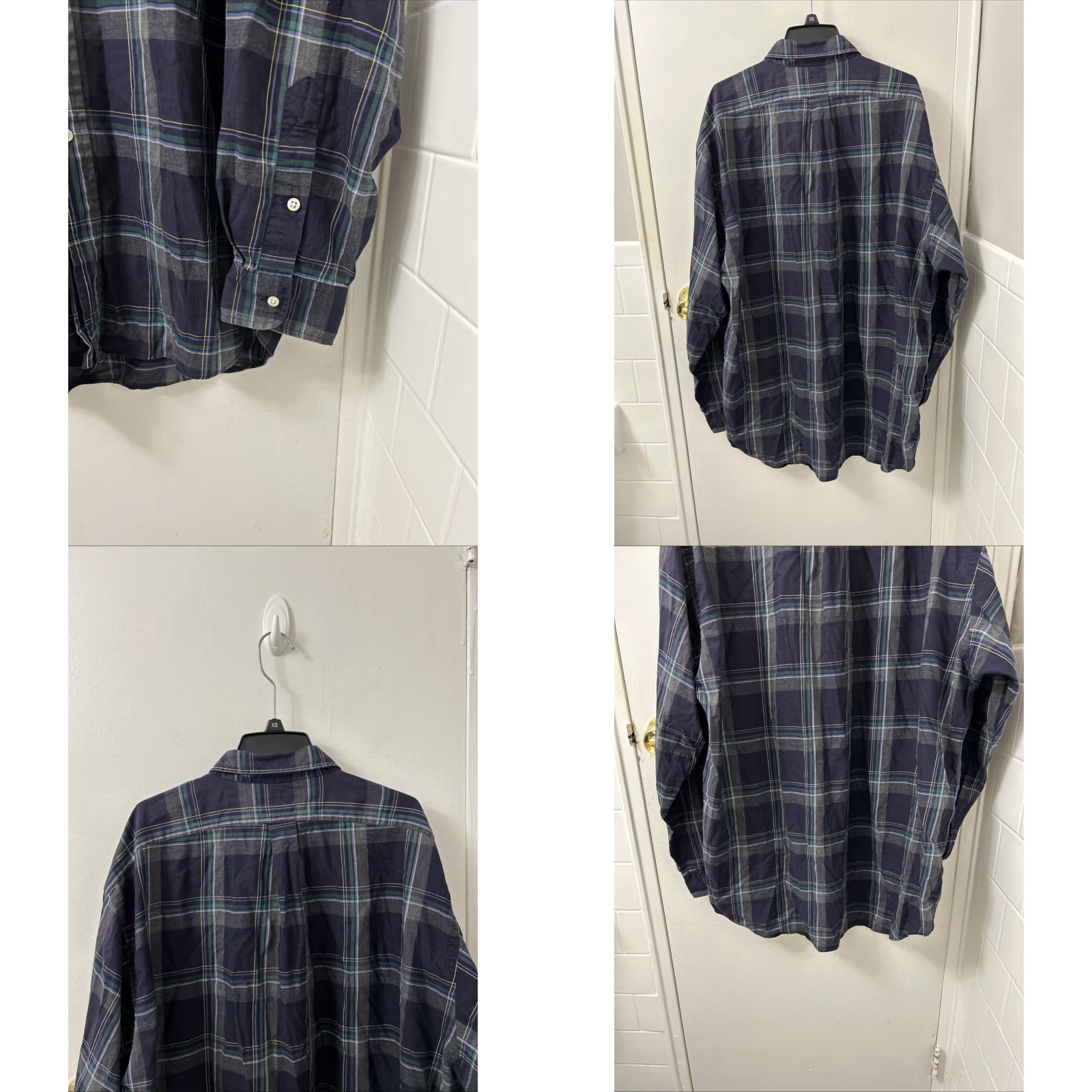Ralph Lauren VINTAGE Ralph Lauren Blake Shirt Mens XL Navy Blue Plaid Cotton Button-Down L/S Size US XL / EU 56 / 4 - 8 Thumbnail