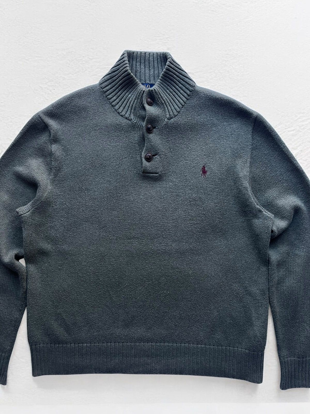 Denim & Supply Ralph Lauren × Polo Ralph Lauren × RRL Ralph Lauren RALPH LAUREN VINTAGE WOOL QUARTER ZIP 1/4 SWEATER HEAVY KNIT Size US L / EU 52-54 / 3 - 2 Thumbnail