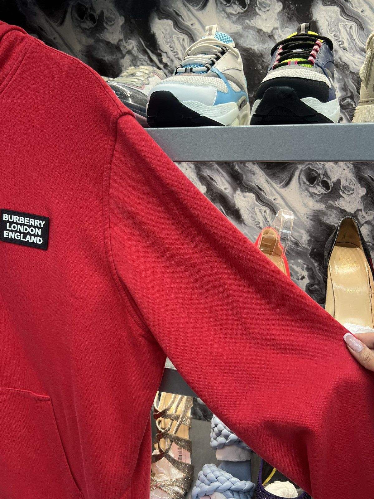 Burberry Burberry Red Zipper Hoodie Size US XL / EU 56 / 4 - 4 Thumbnail