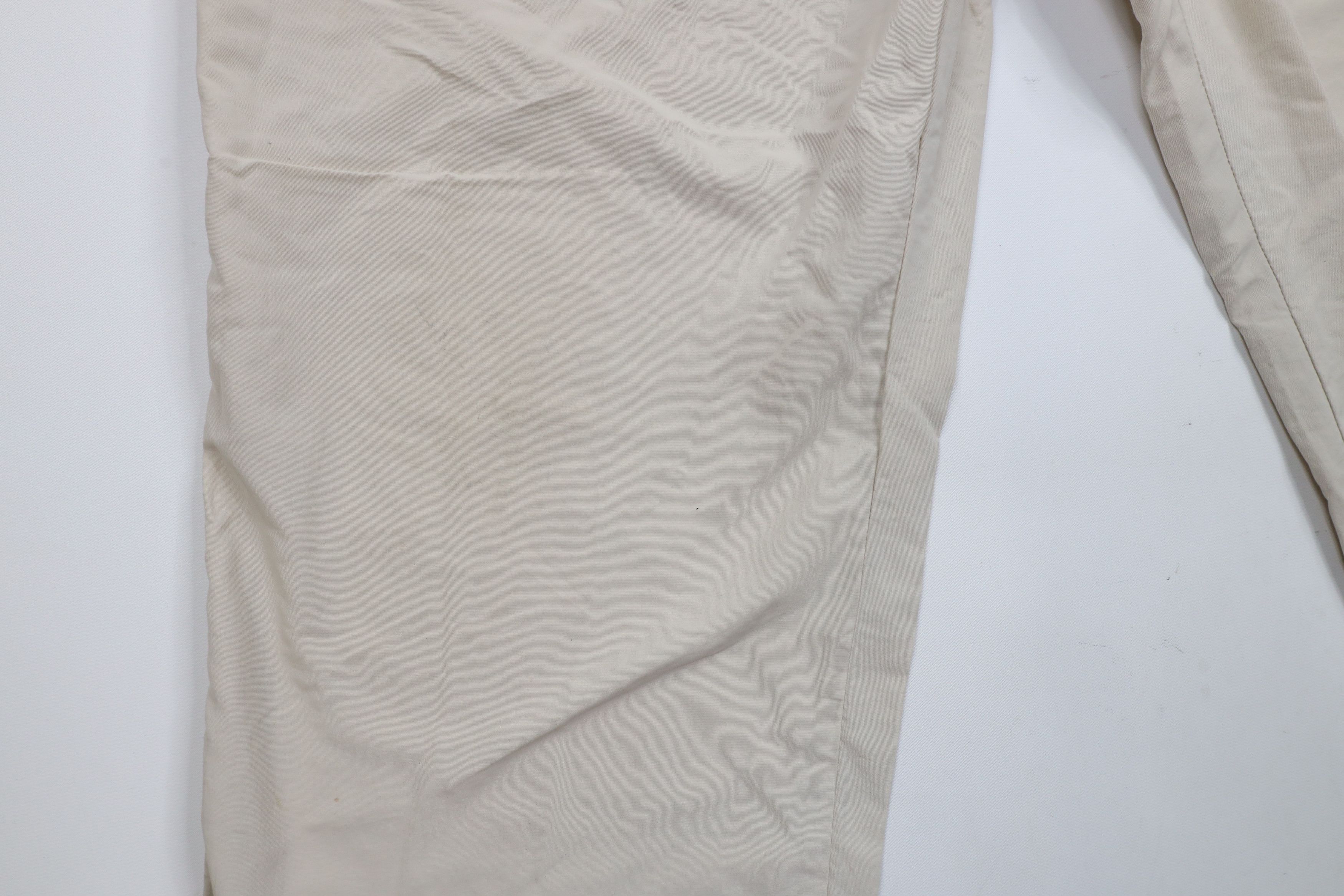 Lands' End × Vintage Vintage 90s Lands End Wide Leg Windbreaker Pants Beige Tan Size 38" / US 16 / IT 52 - 6 Thumbnail