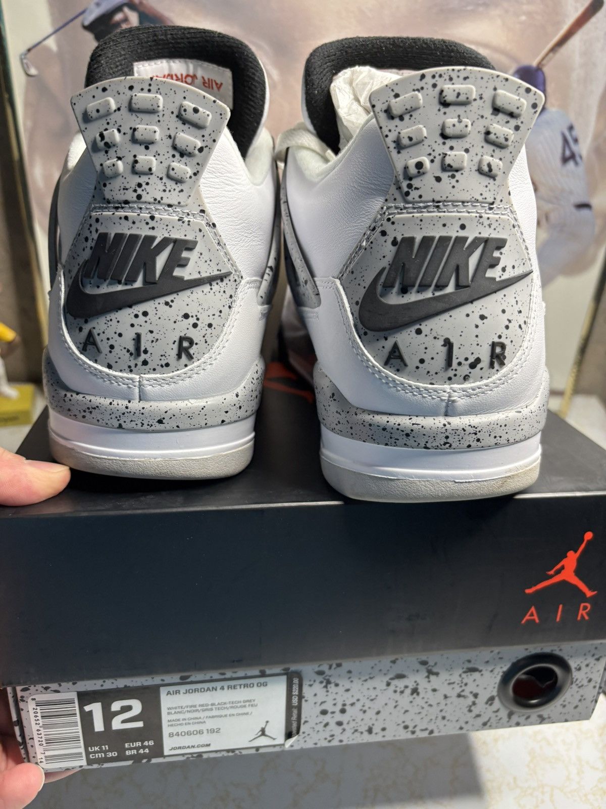 Jordan Brand Air Jordan 4 Retro OG white cement Size US 12 / EU 45 - 7 Thumbnail