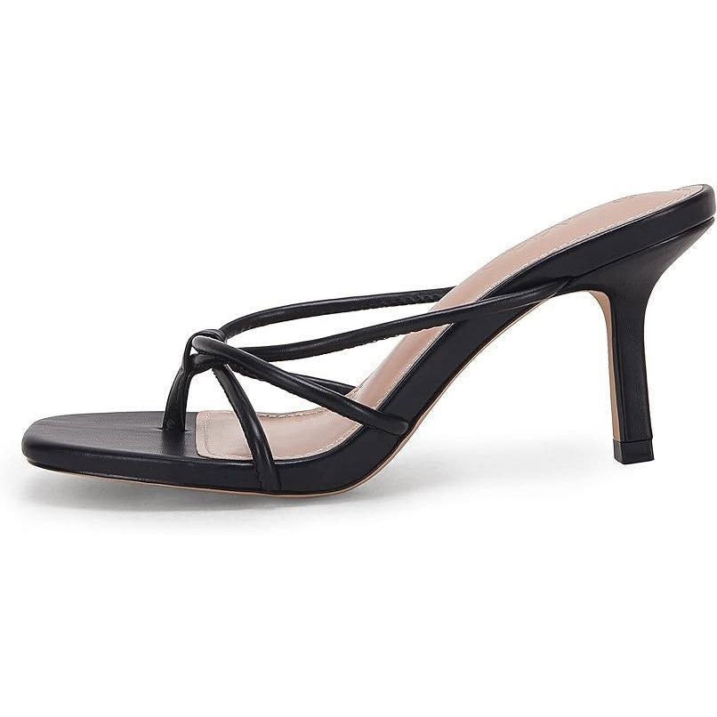 Other Laicigo Women's Size 8 Black Strappy Slide-On 3.5" Heels Size US 8 / IT 38 - 4 Thumbnail