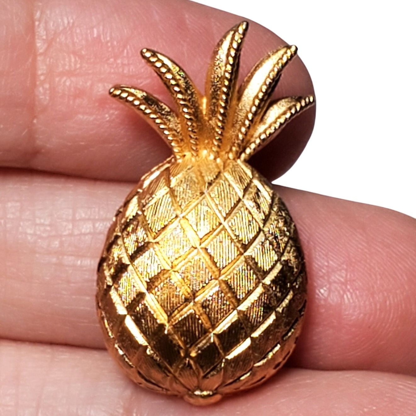 Other Vtg Crown Trifari Mini 1" Pineapple Gold Tone Scatter Pin Size ONE SIZE - 5 Thumbnail