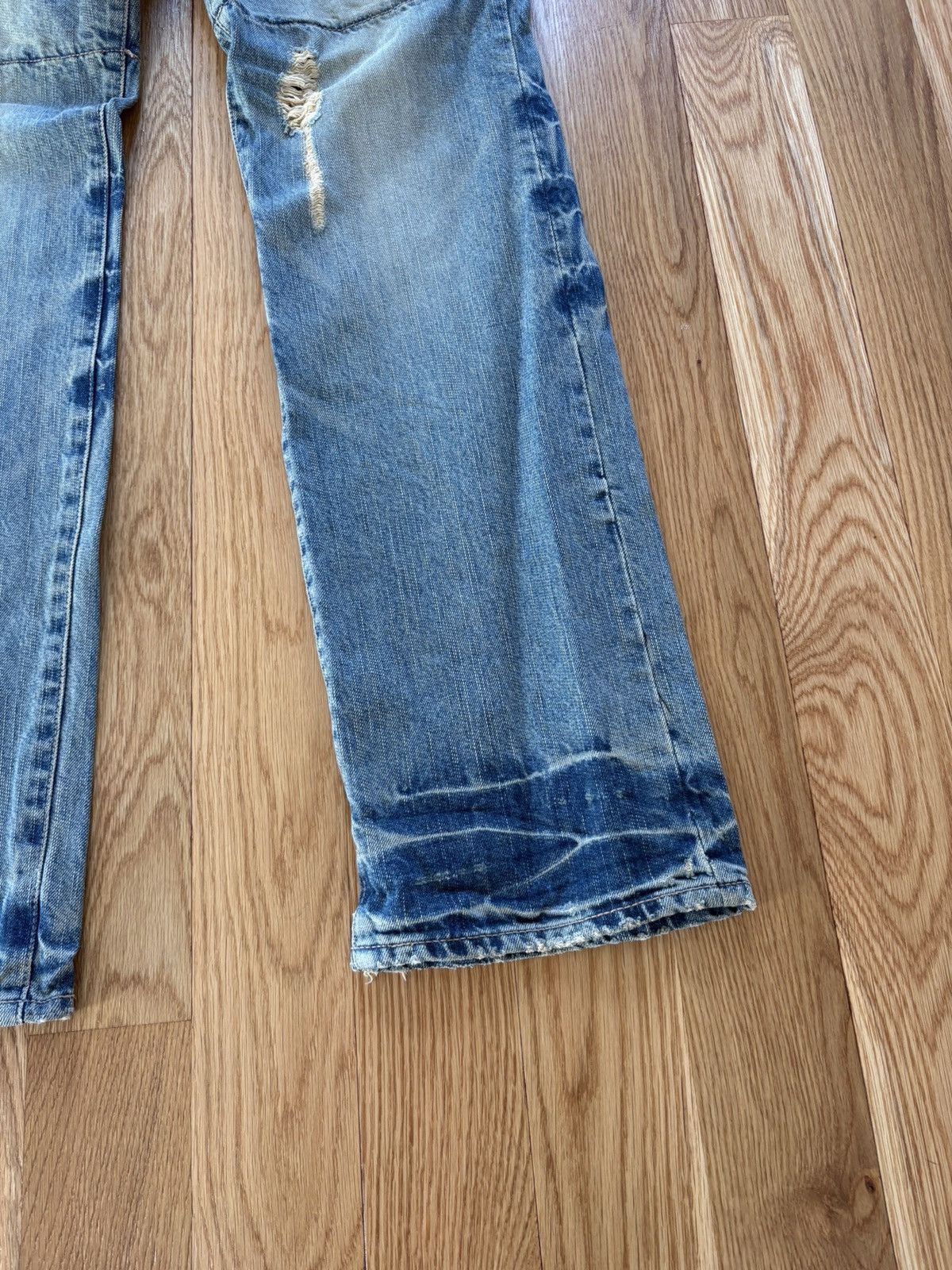 PPFM PPFM Double Waist Distressed Jeans Faded Denim XL 36x32 Size US 36 / EU 52 - 11 Thumbnail