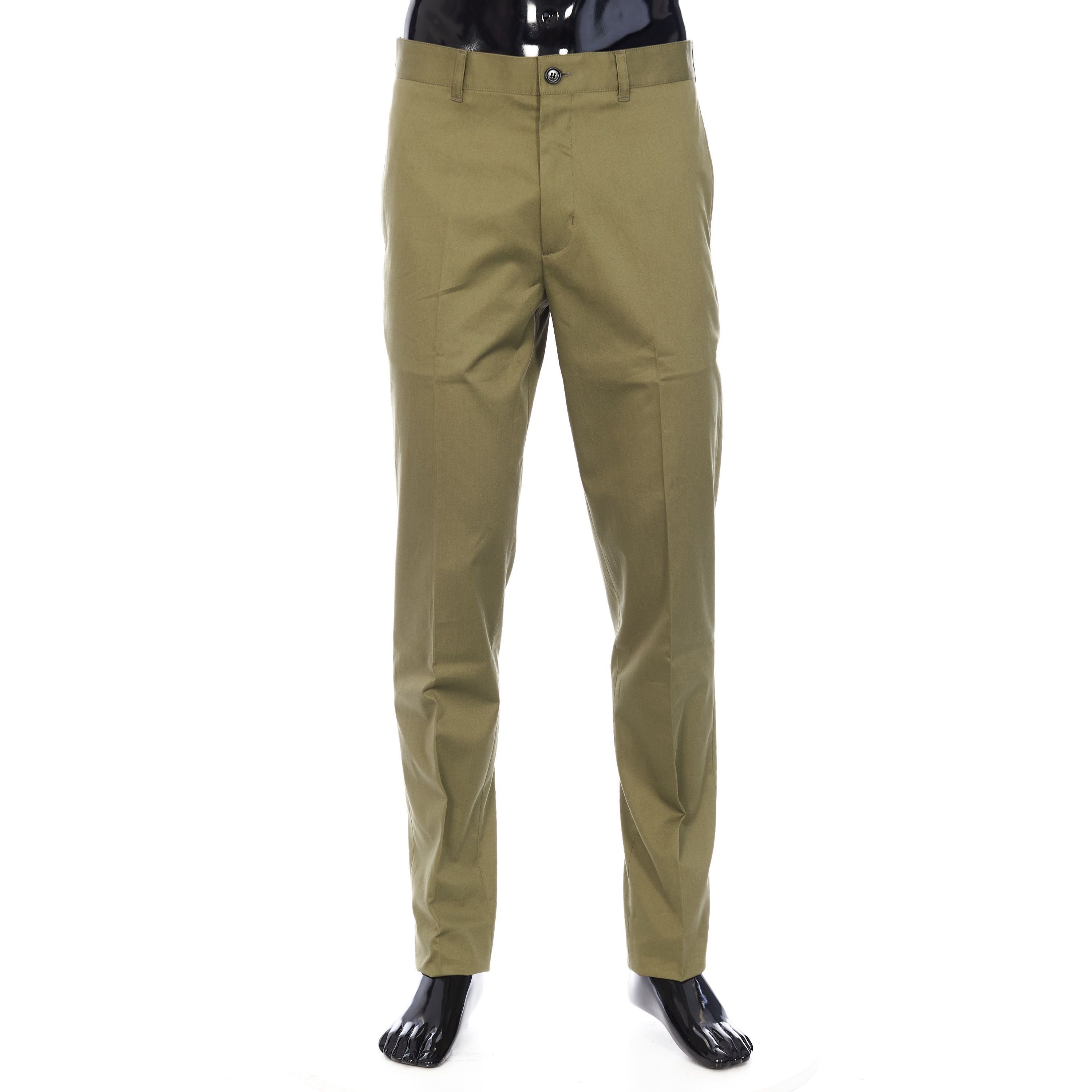 image of Dior Chino Pants In Khaki Cotton Gabardine & Cd Embroidery, Men's (Size 30)