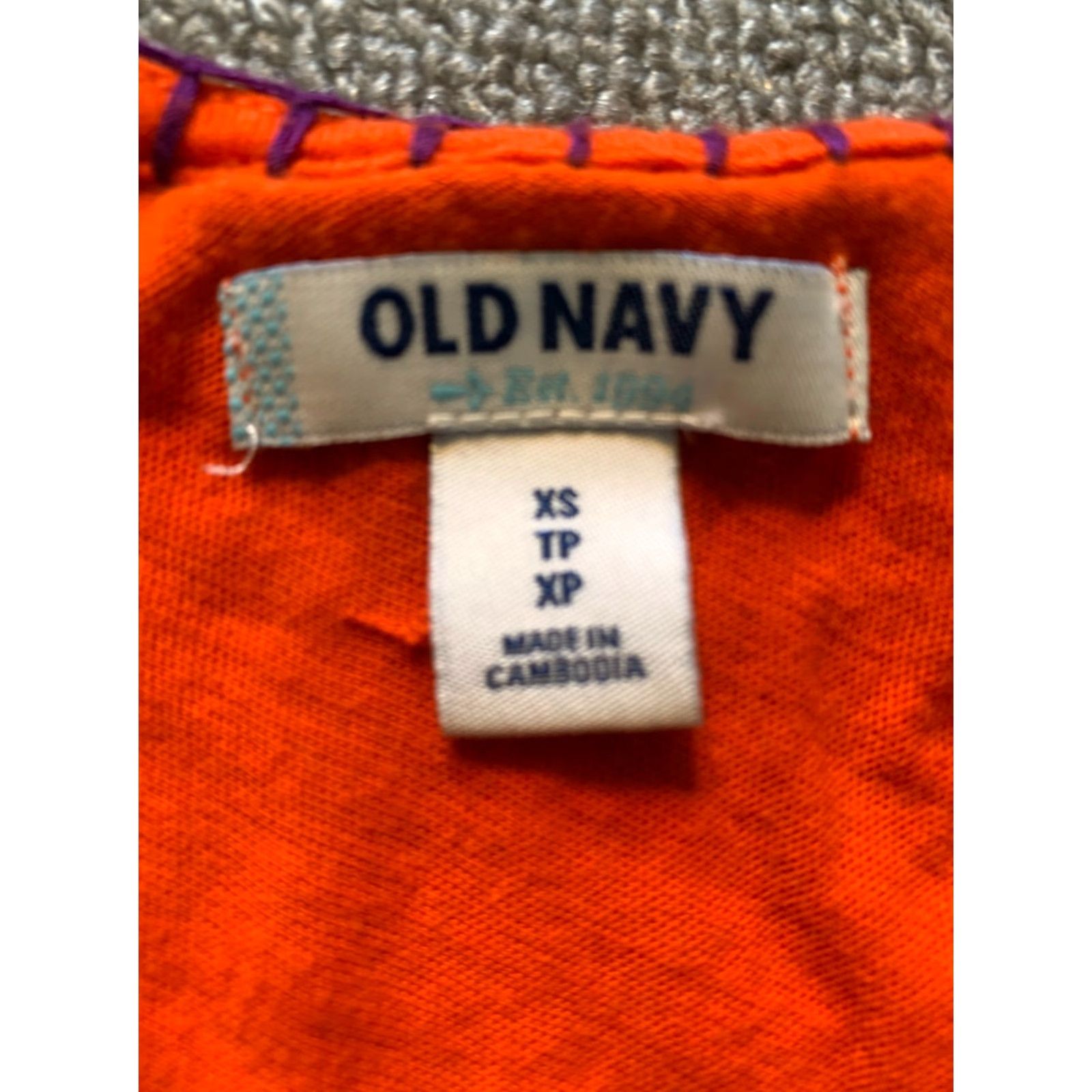 Old Navy Old Navy Blouse Women's XS Sleeveless Tank Top Floral Stitch Orange Casual Size XS / US 0-2 / IT 36-38 - 3 Thumbnail