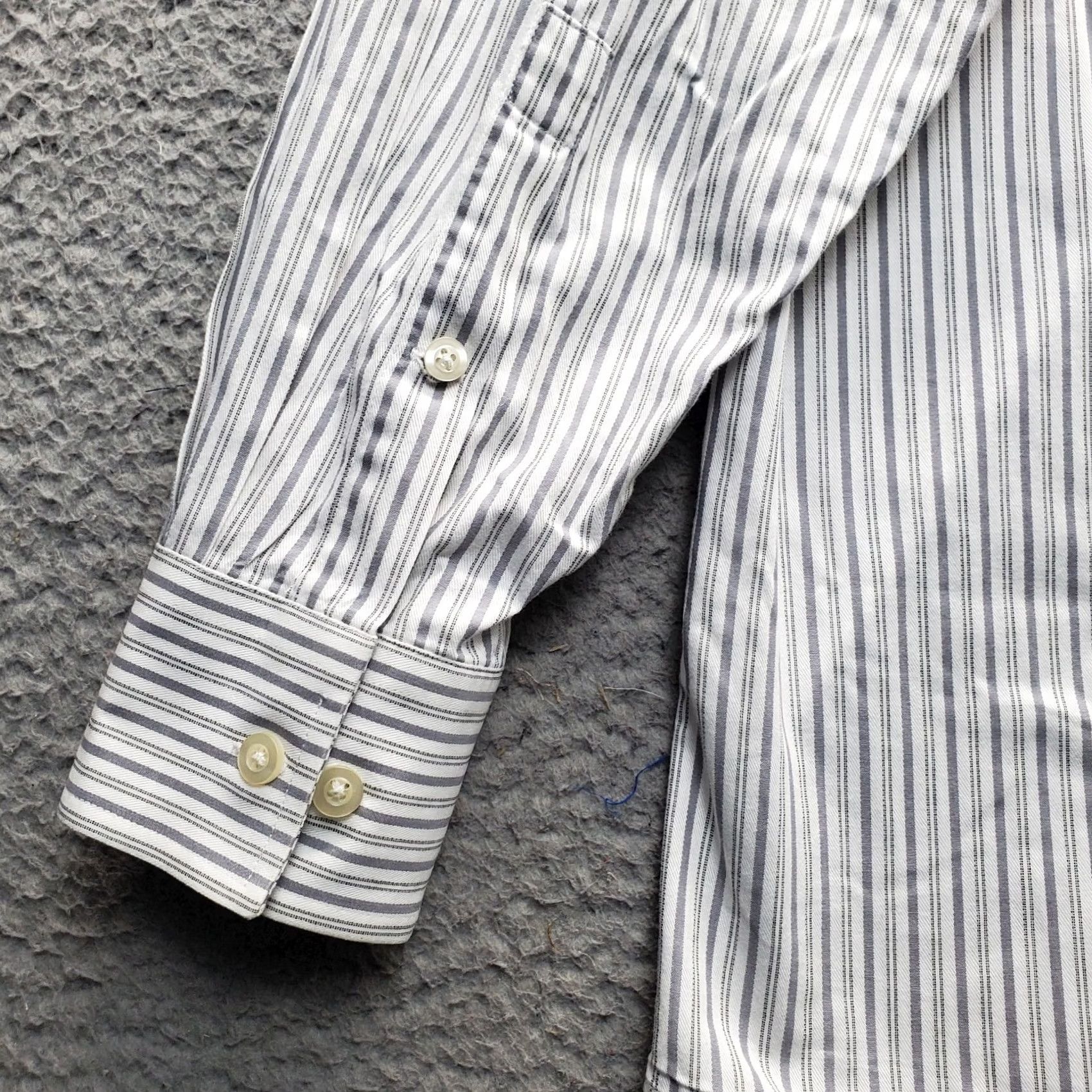 Michael Kors Michael Kors Dress Shirt Mens 16 Multi Striped Regular Fit Long Sleeve Button Up Size 42R - 8 Thumbnail