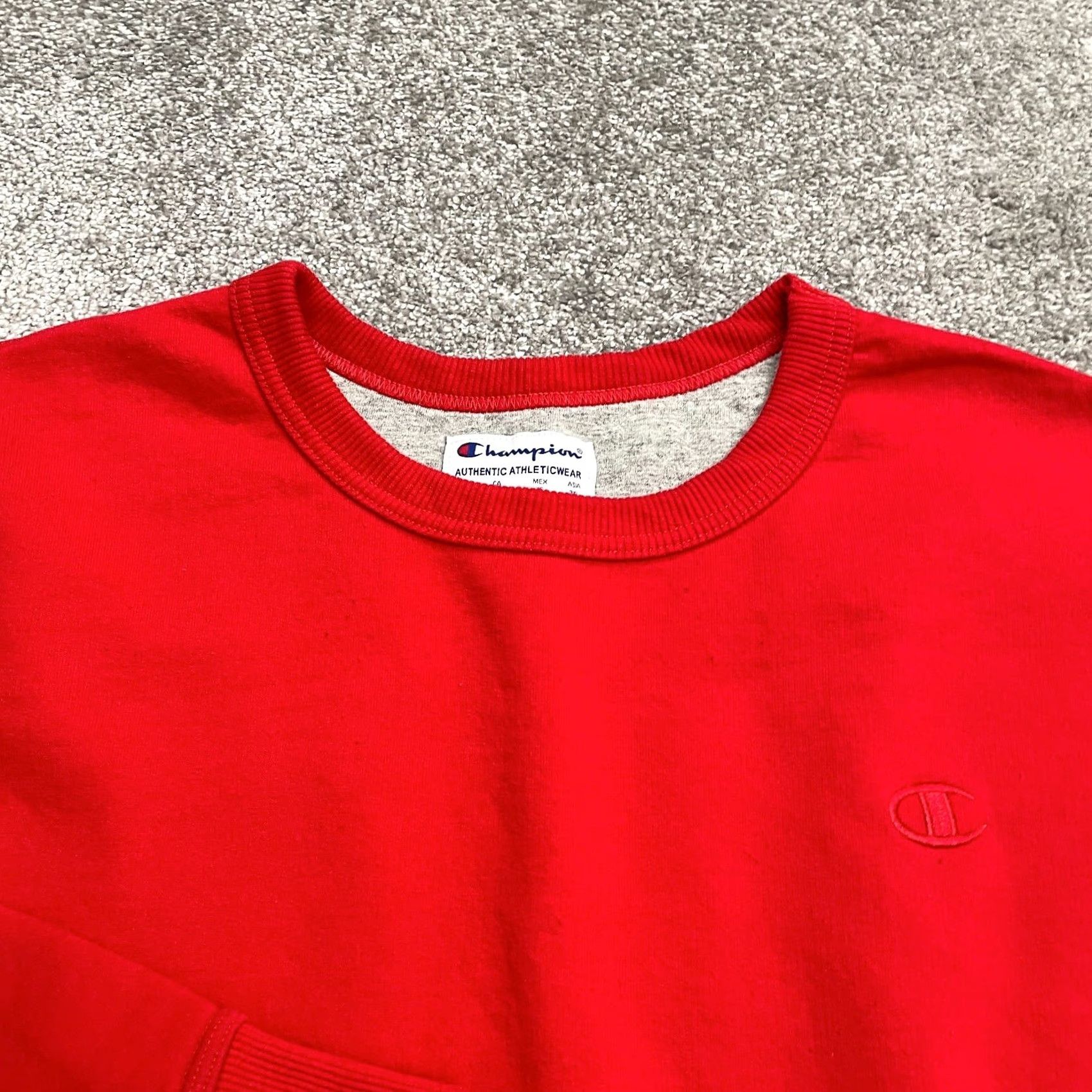 Champion Champion Pullover Sweatshirt Mens XL Solid Red Crew Neck Casual Active Outdoor Size US XL / EU 56 / 4 - 3 Thumbnail