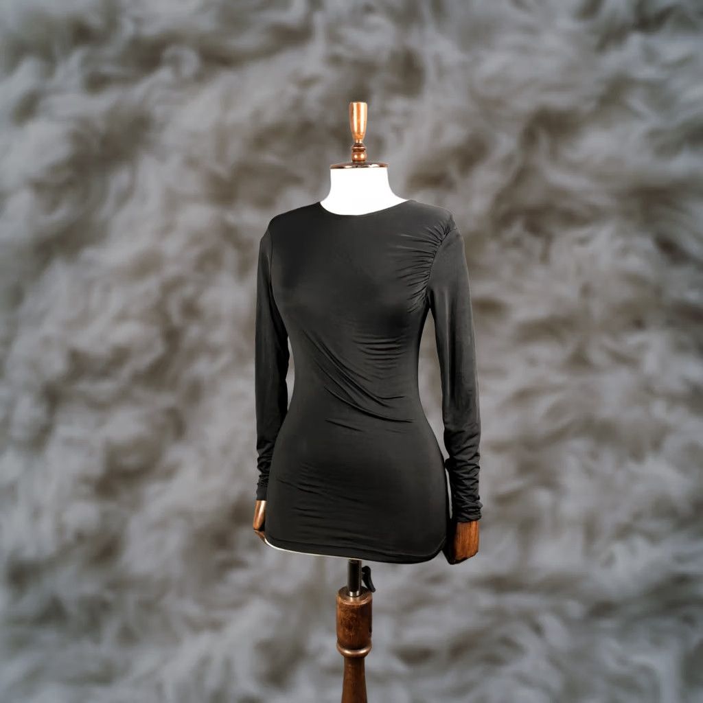 BIMBA Y LOLA Bimba Y Lola Top Blouse Womens S Black Polyester Jersey Crew Neck Casual Sleeve Regular Fit Short Description Not Needed Size S / US 4 / IT 40 - 1 Thumbnail