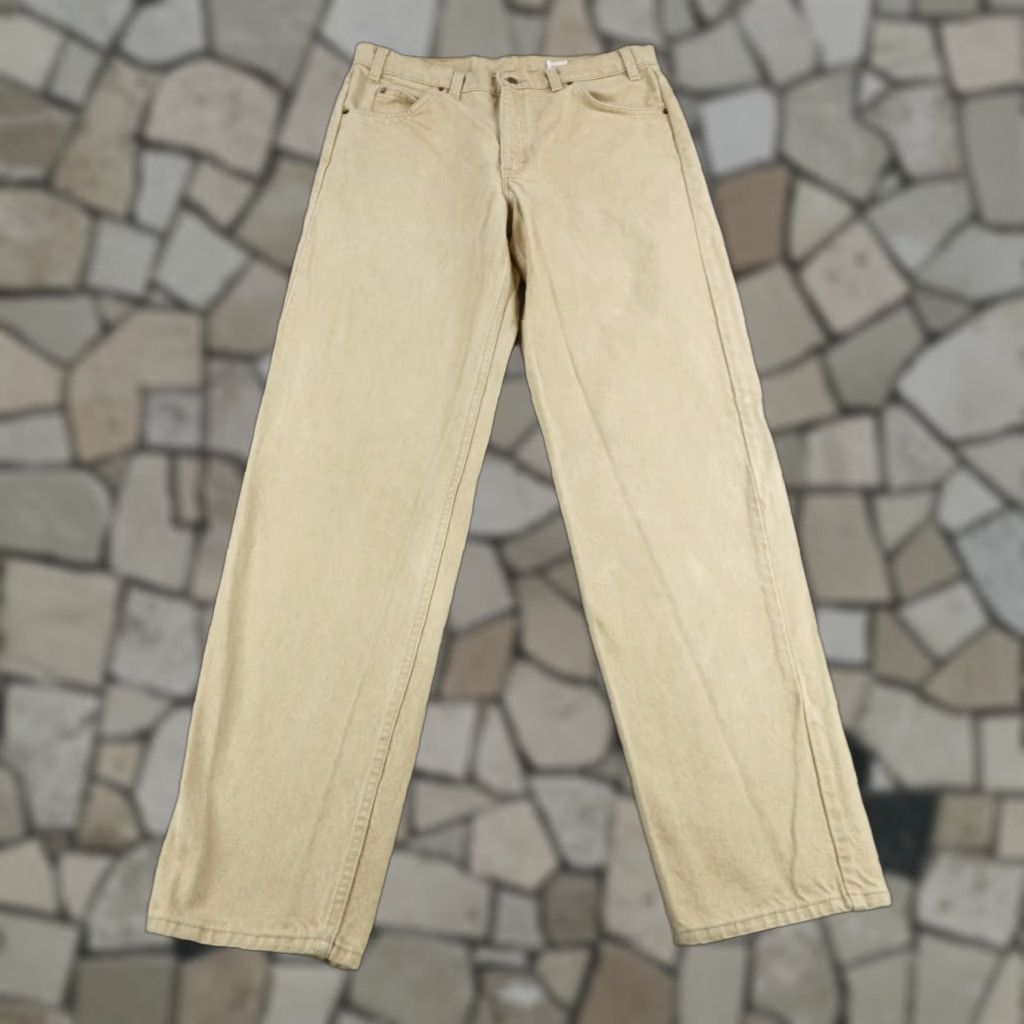 VINTAGE Levi's 550 Jeans Men 36x34 Beige Denim Relaxed Fit Tapered 90s
