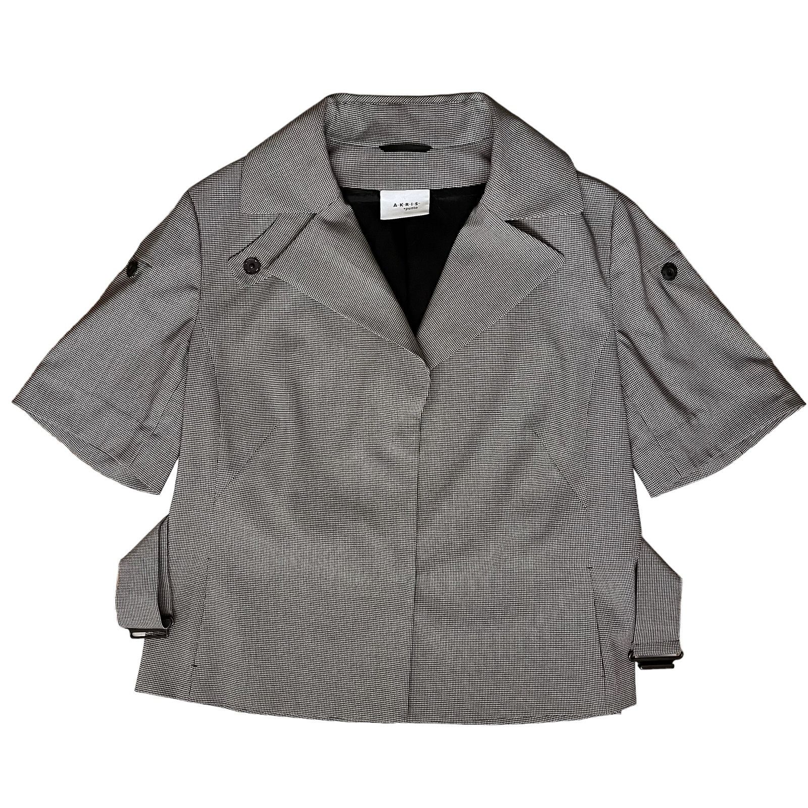 Akris Akris Punto Houndstooth Short-Sleeve Evening Jacket Blazer Size L / US 10 / IT 46 - 12 Thumbnail