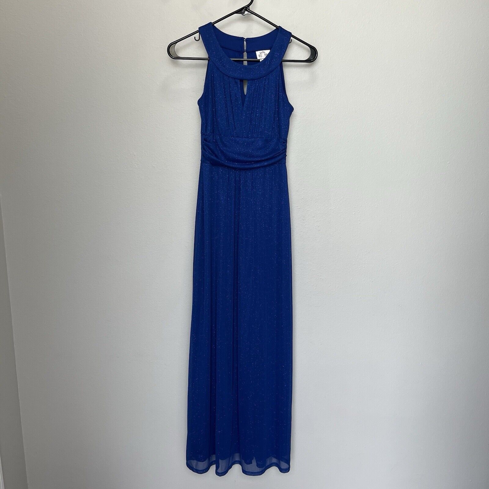 Vintage Sweet Storm | Blue Shimmer Keyhole Maxi Party Dress vintage Size S / US 4 / IT 40 - 2 Thumbnail