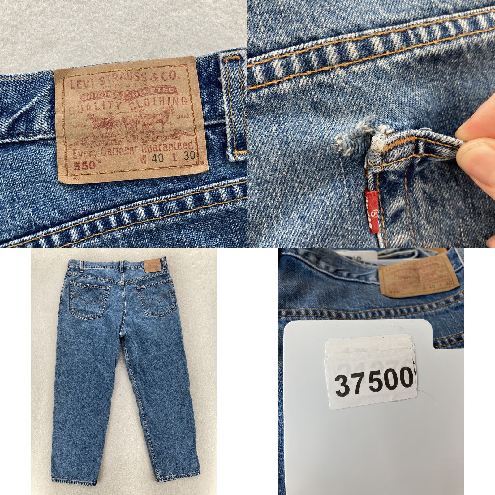Levi's VINTAGE Levi's 550 Jeans Mens 40x30 Blue Relaxed Fit Tapered Leg Denim 2002 Y2K Size US 40 / EU 56 - 9 Thumbnail