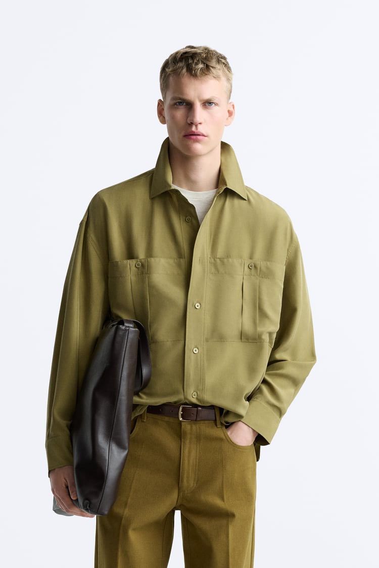 Zara 100% Silk Relaxed Fit Shirt Size US M / EU 48-50 / 2 - 1 Thumbnail