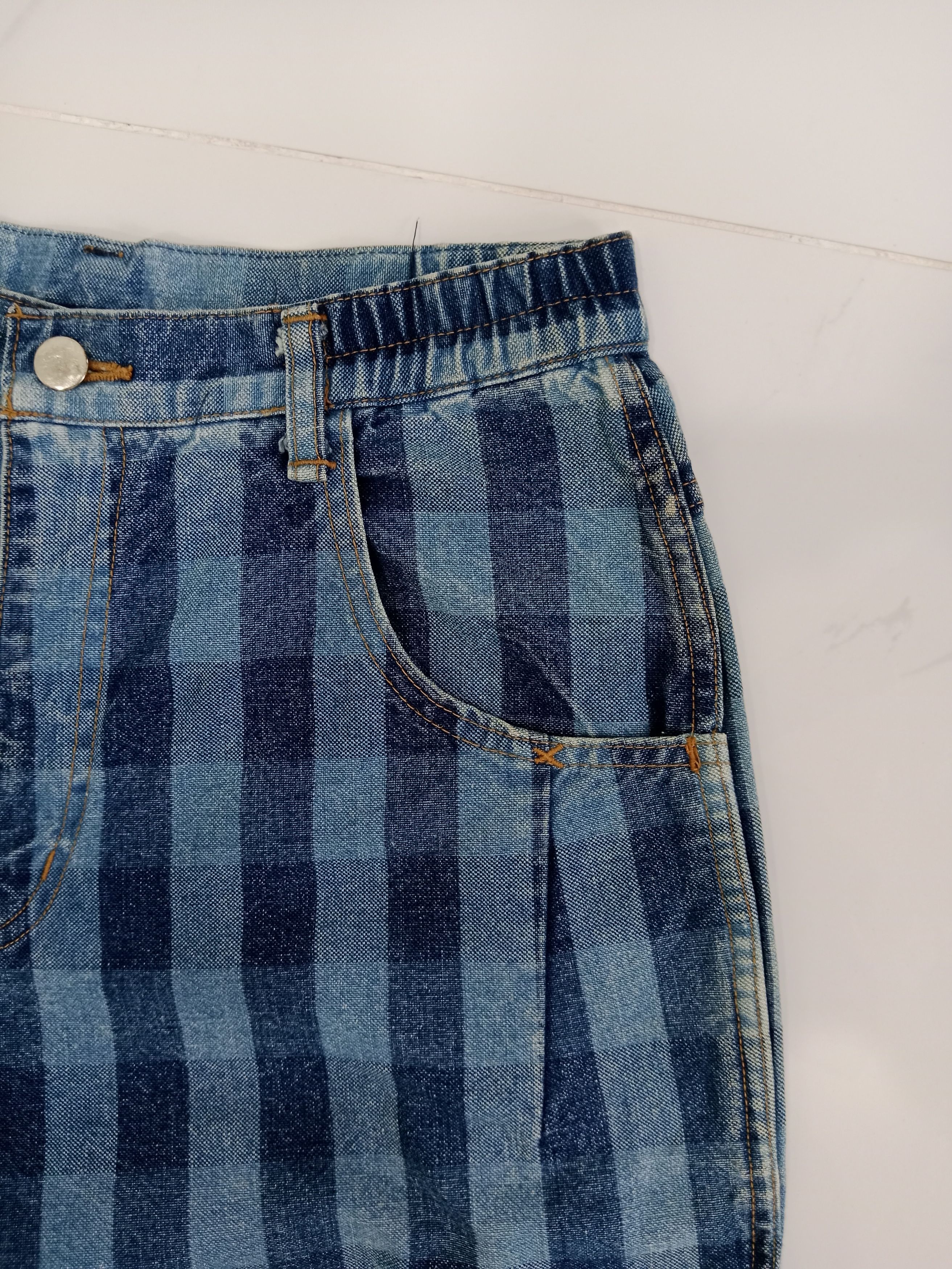 Japanese Brand Vintage Unbrand Checkered Plaid Denim Jean's Size US 28 / EU 44 - 8 Thumbnail