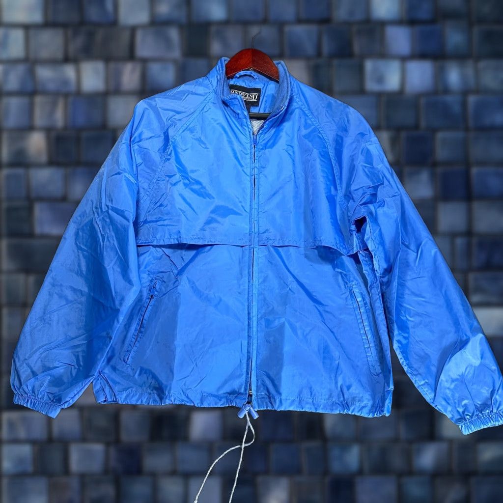 Lands' End Lands' End Jacket Womens M Blue Lightweight Full Zip Pockets Logo Nylon Windbreaker Activewear Casual Travel Full Zip Womens M Blue Lands' End Jacket Size M / US 6-8 / IT 42-44 - 1 Thumbnail