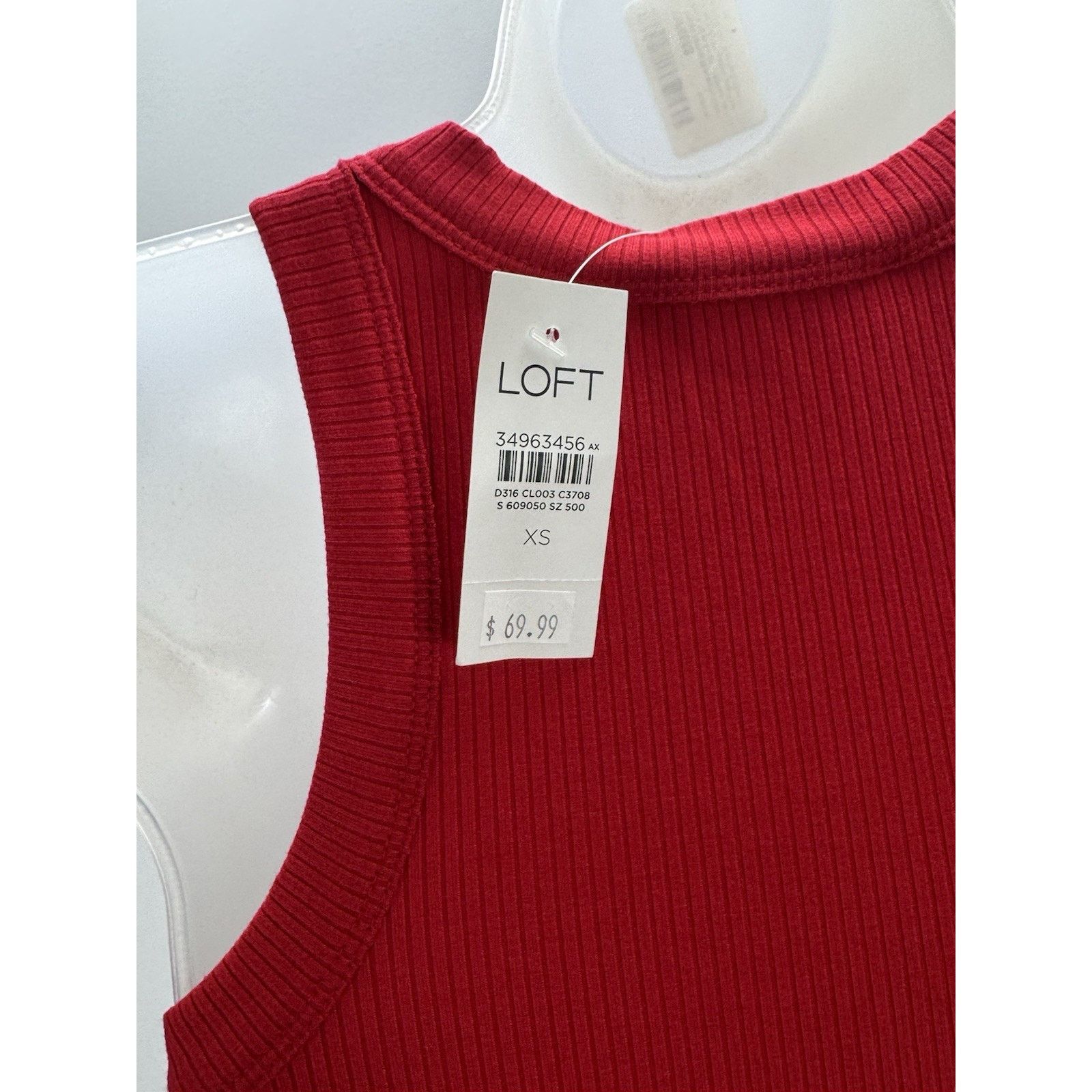 Loft Loft Red Halter Stretch Knit Side-slit Maxi Dress X-Small Size XS / US 0-2 / IT 36-38 - 6 Thumbnail
