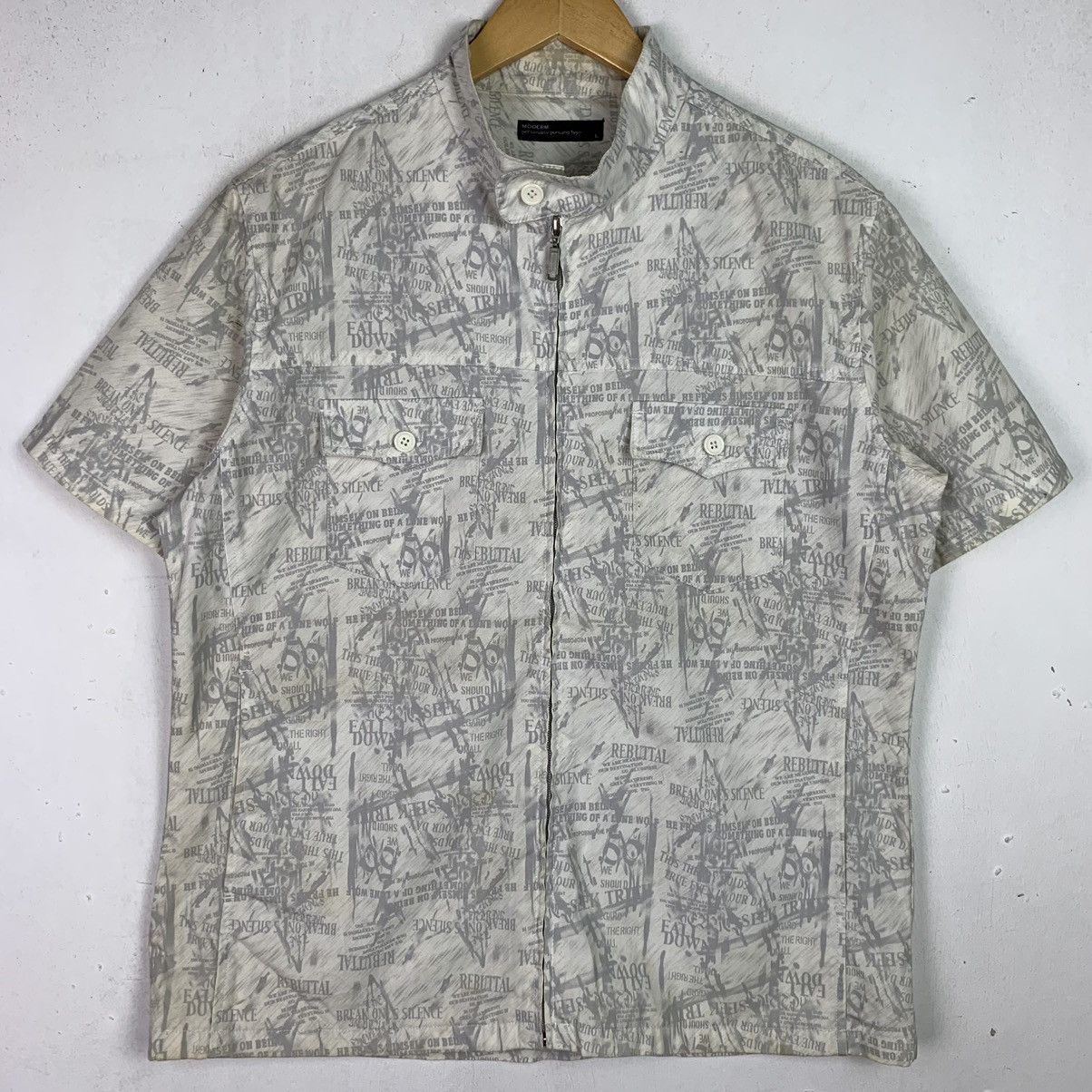 Designer × Vintage Vintage Moderm Printed Full Zip Shirt Size US L / EU 52-54 / 3 - 1 Thumbnail