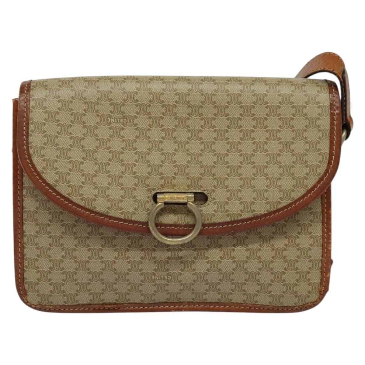 Celine CELINE Macadam Canvas Shoulder Bag Pvc Beige Gold Size ONE SIZE - 2 Thumbnail