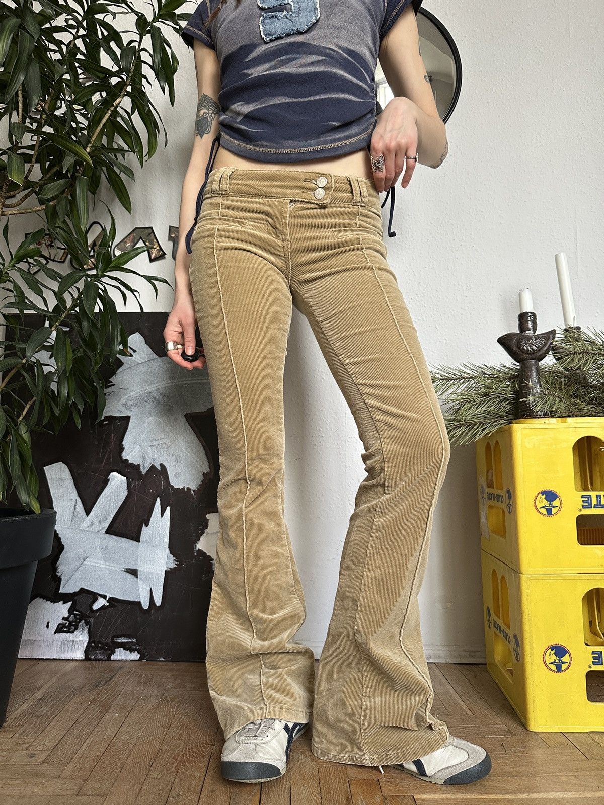 If Six Was Nine × Japanese Brand Corduroy Bootcut Flared Western Cowboy Pants 00s Size 25" / US 0 / IT 36 - 7 Thumbnail