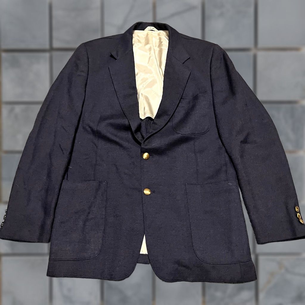 Vintage VINTAGE Le Tigre Blazer Mens 40 Blue Golf Button Sport Jacket 2 Button Coat Mens Blue 40 Regular Jackets Size 40R - 1 Thumbnail