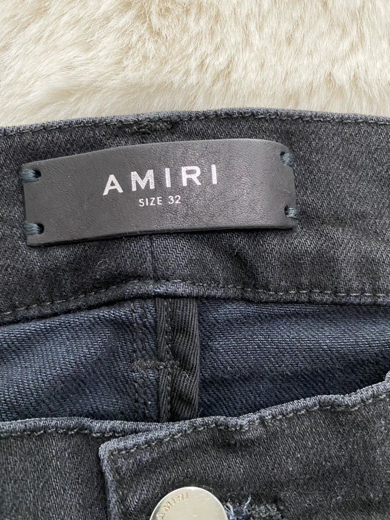Amiri Amiri Washed black and purple cashew flower MX1 patchwork j Size US 32 / EU 48 - 2 Thumbnail