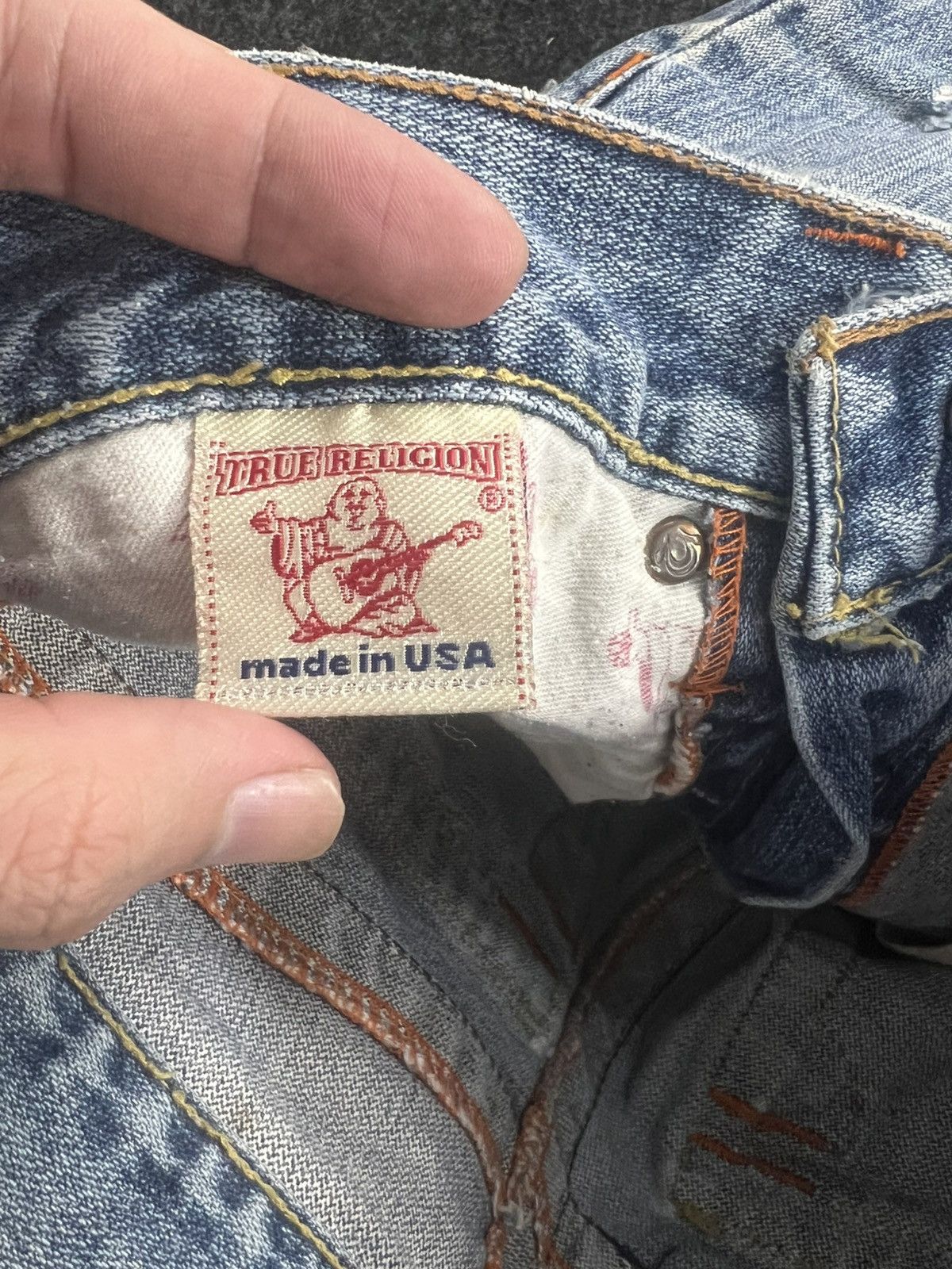True Religion True Religion Joey Big T Multicolour Embroidery Flare Jeans Size US 31 - 6 Thumbnail
